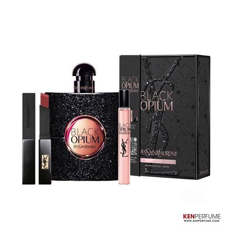 set nước hoa mini ysl|Set nước hoa nữ YSL Black Opium mini và Son .